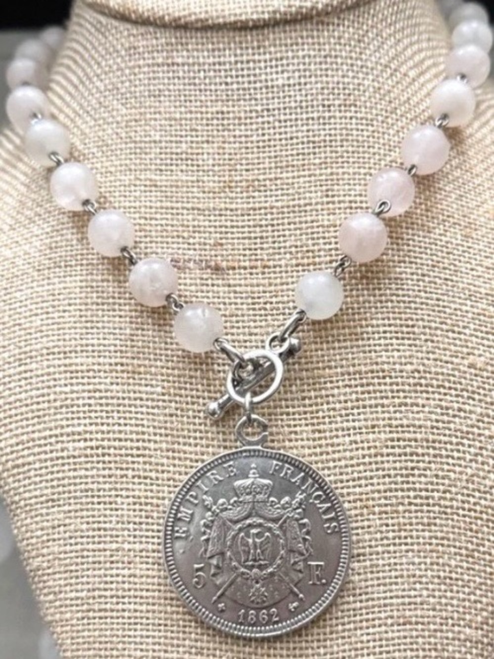 French Kande Rose Necklace with Pendant